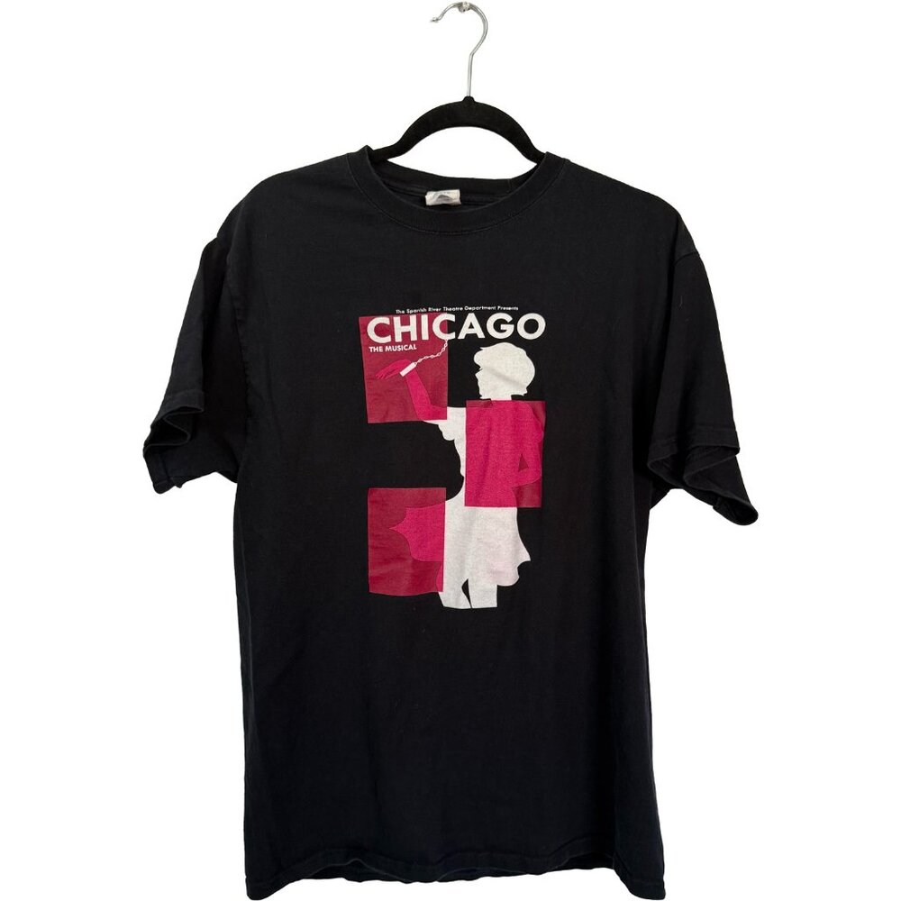 Chicago The Musical 2019 Theater Cast Crew Graphic T-Shirt Black Large